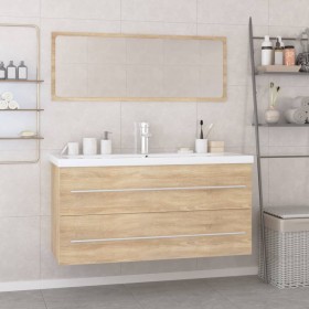 Conjunto de muebles de baño contrachapada color roble Sonoma de , Muebles de baño - Ref: Foro24-3152855, Precio: 297,99 €, De...