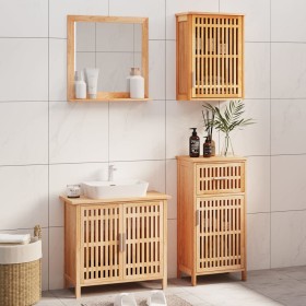 Solid walnut wood 4-piece bathroom furniture set by , Bathroom furniture - Ref: Foro24-3185785, Price: 249,59 €, Discount: %