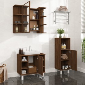 Set de muebles de baño 3 pzas madera contrachapada roble marrón de , Muebles de baño - Ref: Foro24-3187611, Precio: 161,99 €,...