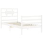 Estructura de cama con cabecero madera maciza blanco 100x200 cm de , Camas y somieres - Ref: Foro24-3194432, Precio: 119,81 €...