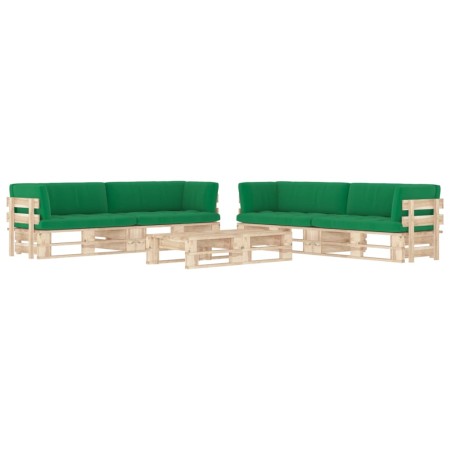 6-piece pallet furniture and impregnated pine wood cushions by , Garden sets - Ref: Foro24-3067038, Price: 431,99 €, Discount: %