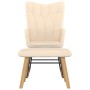 Silla mecedora con reposapiés tela color crema de , Mecedoras - Ref: Foro24-327624, Precio: 137,01 €, Descuento: %