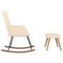 Silla mecedora con reposapiés tela color crema de , Mecedoras - Ref: Foro24-327624, Precio: 137,01 €, Descuento: %