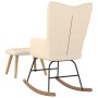 Silla mecedora con reposapiés tela color crema de , Mecedoras - Ref: Foro24-327624, Precio: 137,01 €, Descuento: %