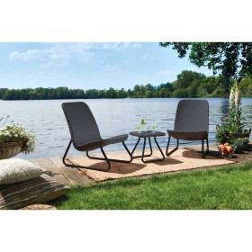 Keter Rio 3-piece garden furniture set in graphite color by , Garden sets - Ref: Foro24-405984, Price: 219,81 €, Discount: %