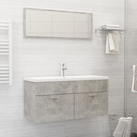 Juego de muebles de baño madera ingeniería gris hormigón de , Muebles de baño - Ref: Foro24-3070896, Precio: 300,99 €, Descue...