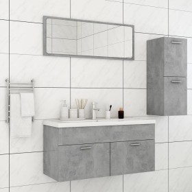 Juego de muebles de baño madera de ingeniería gris hormigón de , Muebles de baño - Ref: Foro24-3071031, Precio: 104,96 €, Des...