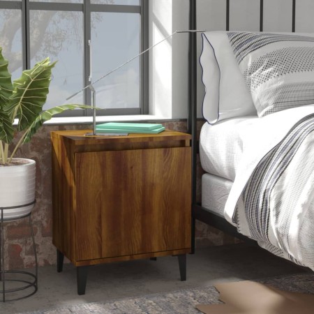 Bedside table with oak brown metal legs 40x30x50 cm by vidaXL, Nightstands - Ref: Foro24-813120, Price: 33,36 €, Discount: %