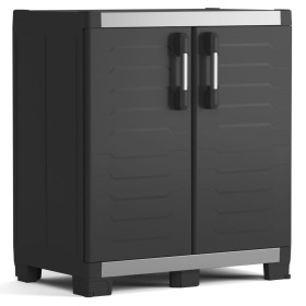 Keter Garage XL low storage cabinet black and silver 99 cm by , Lockers and storage cabinets - Ref: Foro24-434762, Price: 188...