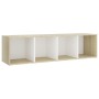 Mueble TV madera contrachapada blanco y roble 142,5x35x36,5 cm de , Muebles TV - Ref: Foro24-805548, Precio: 59,31 €, Descuen...