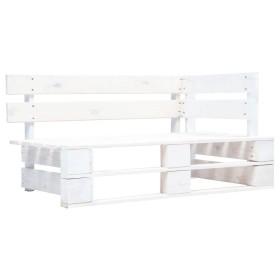 White wooden garden pallet corner bench by , garden benches - Ref: Foro24-45760, Price: 77,88 €, Discount: %