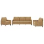 Dreiteilige Sofagarnitur aus braunem Samt mit Kissen von , Sofas - Ref: Foro24-3201483, Preis: 630,53 €, Rabatt: %