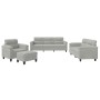 Sofa set with cushions 4 pieces light gray microfiber fabric by , Sofas - Ref: Foro24-3202297, Price: 796,39 €, Discount: %