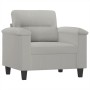 Sofa set with cushions 4 pieces light gray microfiber fabric by , Sofas - Ref: Foro24-3202297, Price: 796,39 €, Discount: %