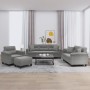 Sofa set with cushions 4 pieces dark gray microfiber fabric by , Sofas - Ref: Foro24-3202310, Price: 814,99 €, Discount: %