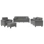 Sofa set with cushions 4 pieces dark gray microfiber fabric by , Sofas - Ref: Foro24-3202310, Price: 825,03 €, Discount: %