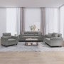 Sofa set with cushions 3 pieces dark gray microfiber fabric by , Sofas - Ref: Foro24-3202304, Price: 755,99 €, Discount: %