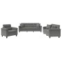 Sofa set with cushions 3 pieces dark gray microfiber fabric by , Sofas - Ref: Foro24-3202304, Price: 755,99 €, Discount: %