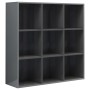 Regal aus glänzend grauem Holzwerkstoff, 98 x 29 x 97,5 cm von , Bücherregale und Regale - Ref: Foro24-801133, Preis: 92,96 €...