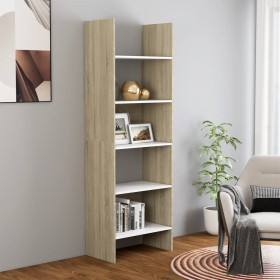 Regal aus Sperrholz in Weiß und Eiche, 60 x 35 x 180 cm von , Bücherregale und Regale - Ref: Foro24-803412, Preis: 96,99 €, R...