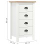 Hill Nachttisch aus massivem weißem Kiefernholz 46x35x49,5 cm von , Sideboards - Ref: Foro24-288914, Preis: 78,66 €, Rabatt: %