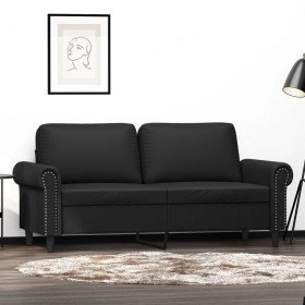 Sofá de 2 plazas de cuero sintético negro 140 cm de , Sofás - Ref: Foro24-359504, Precio: 256,94 €, Descuento: %