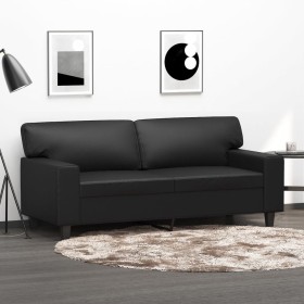 2-seater sofa in black synthetic leather 140 cm by , Sofas - Ref: Foro24-359417, Price: 250,24 €, Discount: %