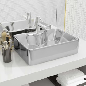 Washbasin with tap hole 48x37x13.5 cm ceramic silver by vidaXL, Sinks - Ref: Foro24-143485, Price: 85,99 €, Discount: %