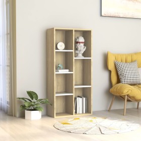 Regal aus Sperrholz in Weiß und Eiche, 50 x 25 x 106 cm von , Bücherregale und Regale - Ref: Foro24-801112, Preis: 65,99 €, R...