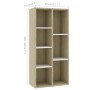 Regal aus Sperrholz in Weiß und Eiche, 50 x 25 x 106 cm von , Bücherregale und Regale - Ref: Foro24-801112, Preis: 65,16 €, R...