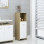 Armario de baño madera contrachapada blanco y roble 30x30x95 cm de , Muebles de baño - Ref: Foro24-802593, Precio: 50,89 €, D...