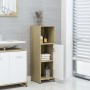 Armario de baño madera contrachapada blanco y roble 30x30x95 cm de , Muebles de baño - Ref: Foro24-802593, Precio: 50,89 €, D...