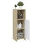 Armario de baño madera contrachapada blanco y roble 30x30x95 cm de , Muebles de baño - Ref: Foro24-802593, Precio: 50,89 €, D...