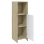 Armario de baño madera contrachapada blanco y roble 30x30x95 cm de , Muebles de baño - Ref: Foro24-802593, Precio: 50,89 €, D...