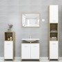 Armario de baño madera contrachapada blanco y roble 30x30x95 cm de , Muebles de baño - Ref: Foro24-802593, Precio: 50,89 €, D...