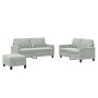 Sofa set with cushions 3 pieces light gray velvet by , Sofas - Ref: Foro24-3201506, Price: 482,40 €, Discount: %