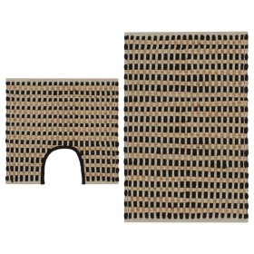 Handwoven bath mat made of jute and natural black fabric by vidaXL, Rugs and bath mats - Ref: Foro24-133220, Price: 21,24 €, ...