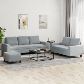 3-teilige Sofagarnitur aus hellgrauem Stoff von , Sofas - Ref: Foro24-3201906, Preis: 623,99 €, Rabatt: %