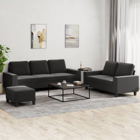 3-teilige Sofagarnitur aus schwarzem Stoff von , Sofas - Ref: Foro24-3201910, Preis: 618,99 €, Rabatt: %