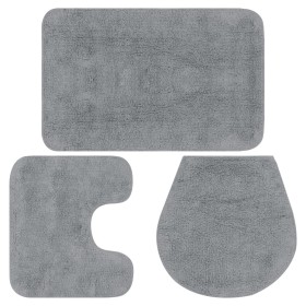 Set of 3 gray fabric bath mats by vidaXL, Rugs and bath mats - Ref: Foro24-133222, Price: 22,70 €, Discount: %