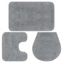 Conjunto de alfombrillas de baño de tela 3 piezas gris de vidaXL, Alfombras y esterillas de baño - Ref: Foro24-133222, Precio...