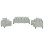 Sofagarnitur mit Kissen, 3-teilig, hellgrauer Samt von , Sofas - Ref: Foro24-3201680, Preis: 678,92 €, Rabatt: %