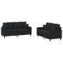 2-teilige Sofagarnitur aus schwarzem Samt mit Kissen von , Sofas - Ref: Foro24-3201705, Preis: 458,60 €, Rabatt: %