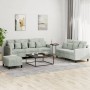 Sofagarnitur mit Kissen, 3-teilig, hellgrauer Samt von , Sofas - Ref: Foro24-3201730, Preis: 585,82 €, Rabatt: %