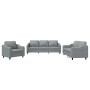 Sofa set with cushions 3 pieces light gray fabric by , Sofas - Ref: Foro24-3201770, Price: 707,32 €, Discount: %