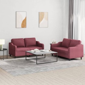 Sofa set with cushions 2 pieces red fabric by , Sofas - Ref: Foro24-3201808, Price: 439,99 €, Discount: %