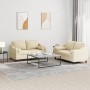 Sofa set with cushions 2 pieces cream fabric by , Sofas - Ref: Foro24-3201820, Price: 507,07 €, Discount: %