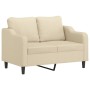 Sofa set with cushions 2 pieces cream fabric by , Sofas - Ref: Foro24-3201820, Price: 505,99 €, Discount: %