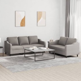 Sofa set with cushions 2 pieces taupe gray fabric by , Sofas - Ref: Foro24-3201841, Price: 539,99 €, Discount: %