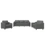 Sofagarnitur mit Kissen 3-teilig aus dunkelgrauem Stoff von , Sofas - Ref: Foro24-3201787, Preis: 739,36 €, Rabatt: %